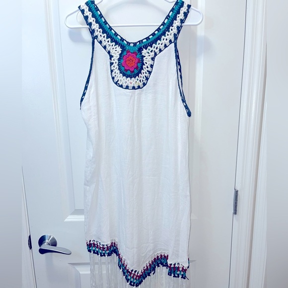 NWT India Boutique Crochet Embellished Dress/Cover-Up. One Size Fits Most. R34 - Picture 3 of 7